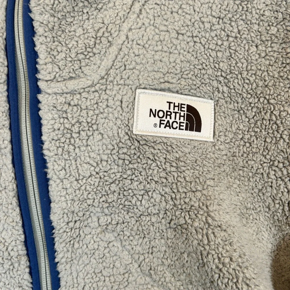 The North Face Jackets Mens Large Gray Sherpa Fleece Kangaroo Pouch Winter Warm